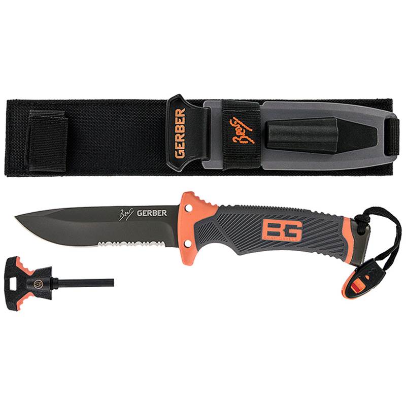 Gerber Bear Grylls Ultimate Knife Serrated Edge with Fire Starter, Sharpener & Survival Guide-3