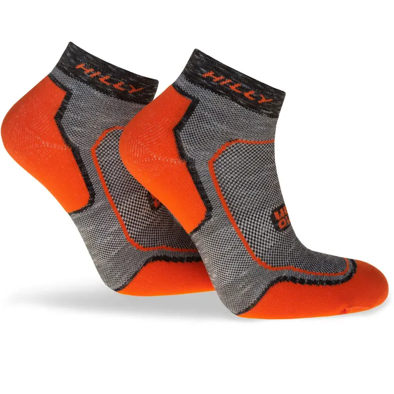 Hilly Unisex Active Minimum Cushioning Quarter Running Socks-2