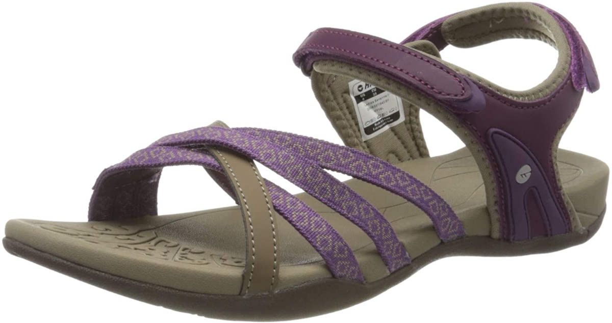 Grey Sports Outdoors Breathable Hi-Tec Womens Savanna II Walking Shoes Sandals 