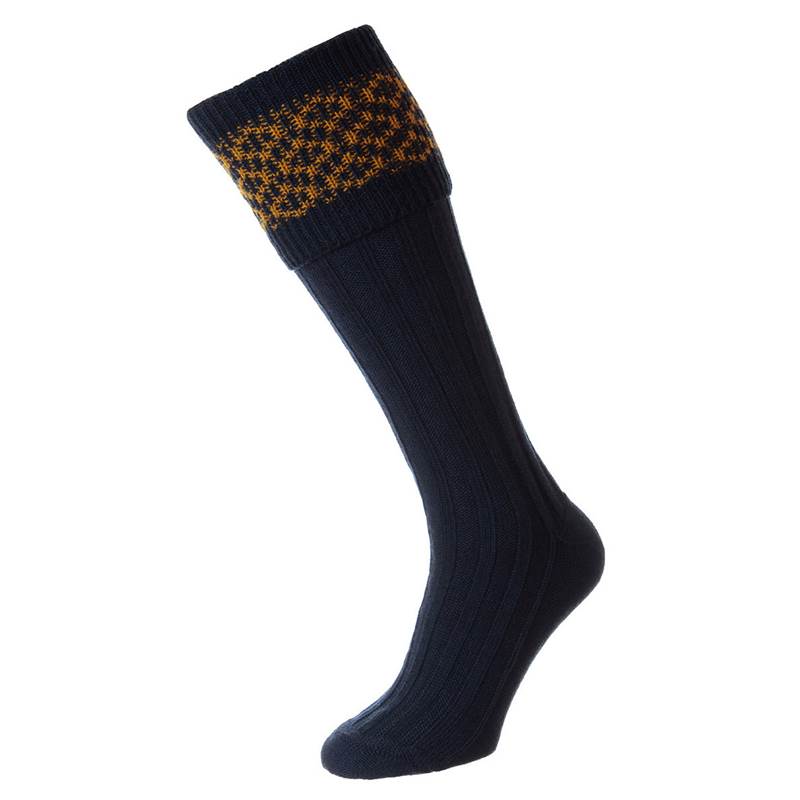 HJ Hall Patterned Top Wool Rich Shooting Socks-1