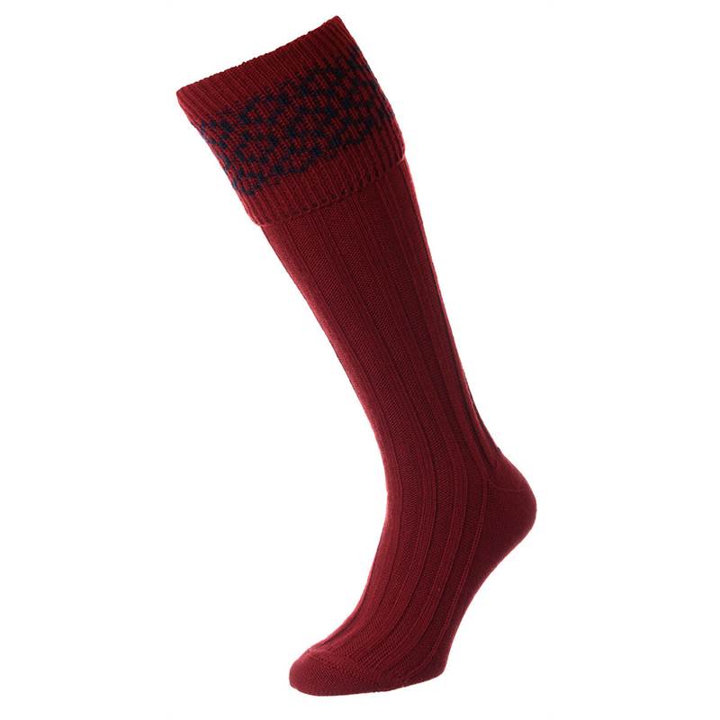 HJ Hall Patterned Top Wool Rich Shooting Socks-2