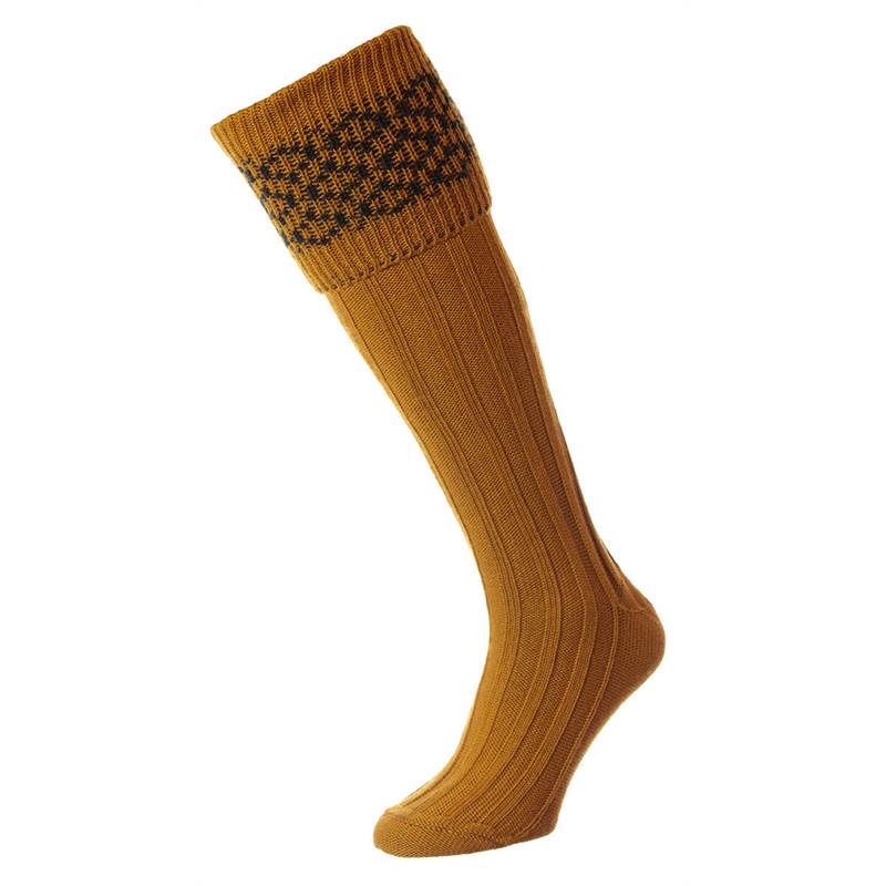 HJ Hall Patterned Top Wool Rich Shooting Socks-4