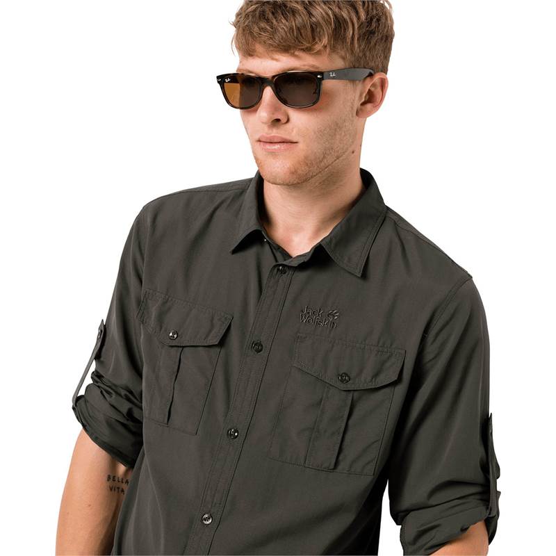 Jack Wolfskin Mens Atacama Roll-Up LS Shirt-5