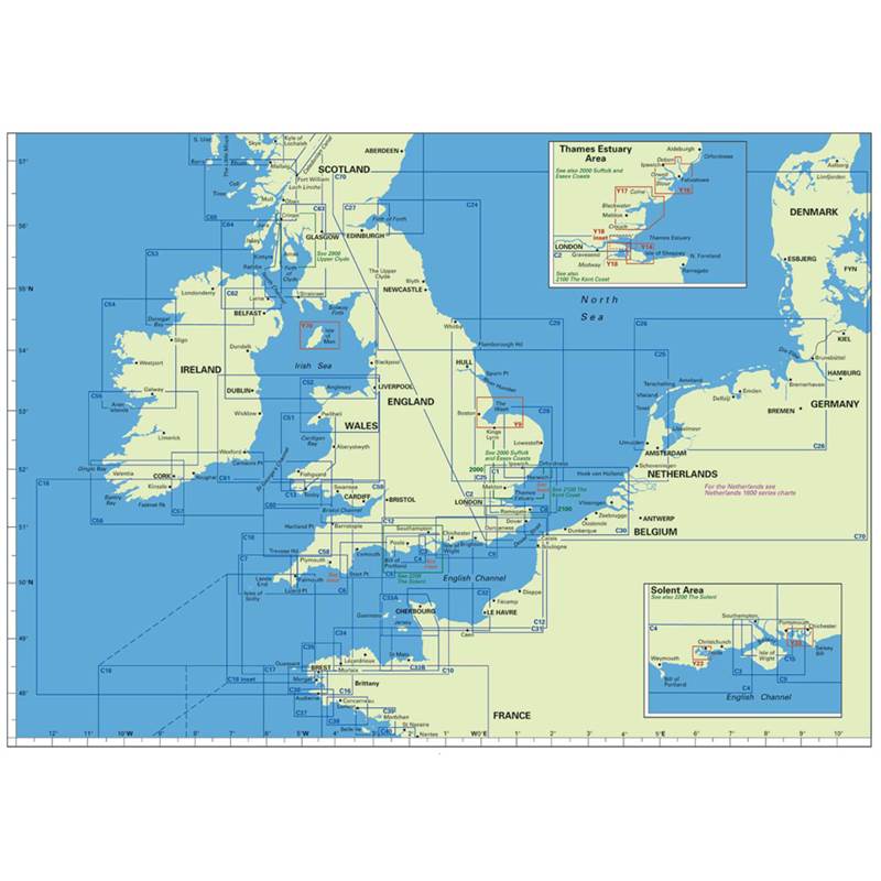 Imray C Charts English Channel Irish And North Sea Outdoorgb - 
