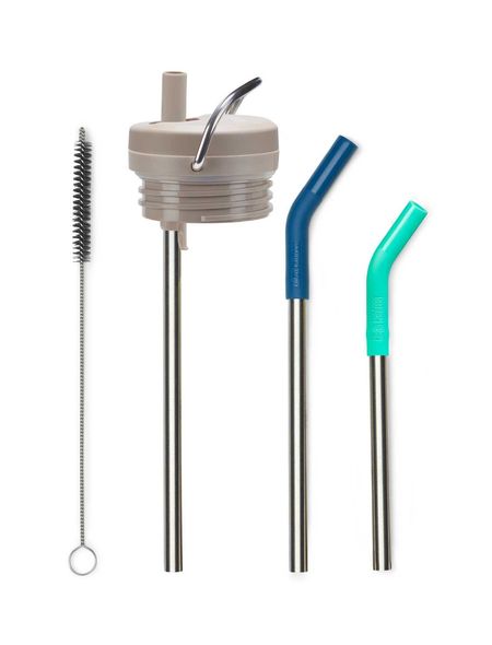 Klean Kanteen 5-Piece Stainless Steel Straw Cleaning Set With Silicone Tip & Brush – Eco-Friendly