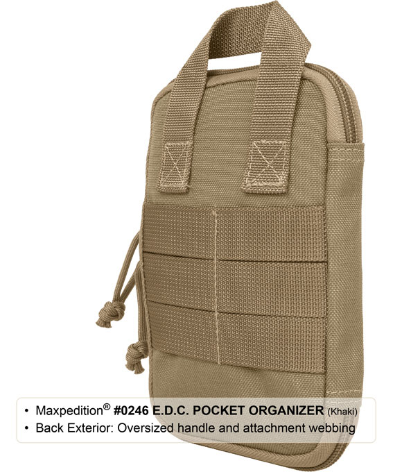 Maxpedition E.D.C. Organizer Tascabile In Nylon Balistico, Grigio Lupo, Con Tasche Elasticizzate - 3