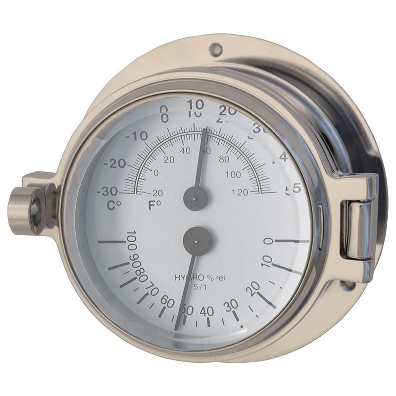 Channel Polished Chrome Thermometer and Hygrometer-1