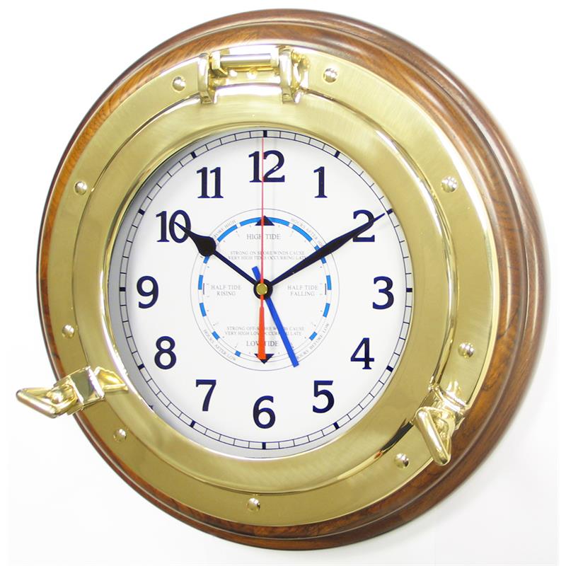 Porthole Wood Mounted Tide Clock