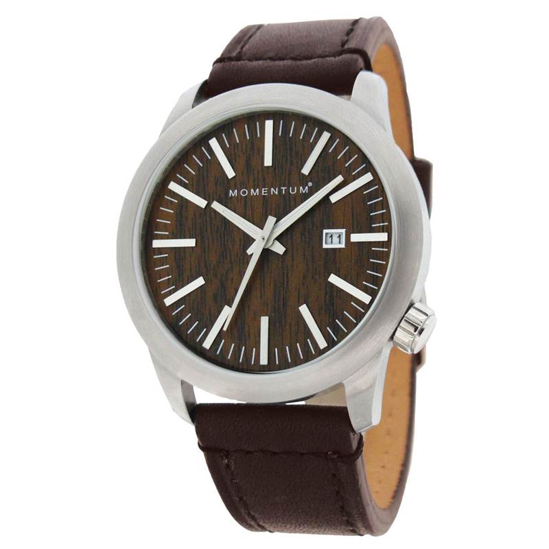 Momentum Logic SS Mens Watch with Leather Strap-3