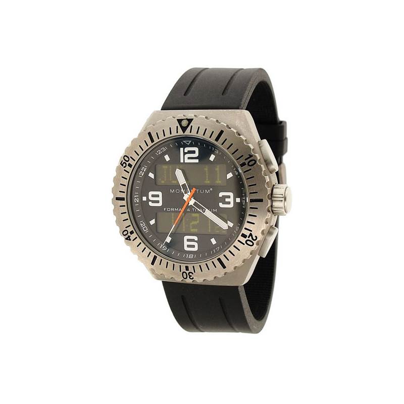 Momentum Format 4 Titanium Analogue/Digital Watch with Groove Rubber Strap-1