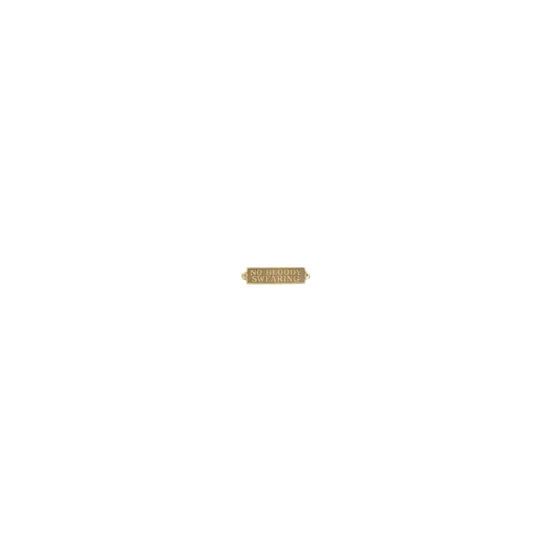 NO BLOODY SWEARING Brass Sign-2