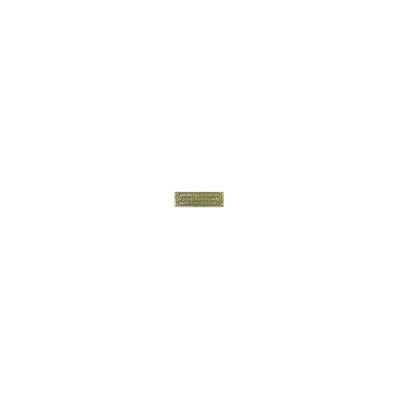 I am the Captain of this ship, and... Brass Sign-2