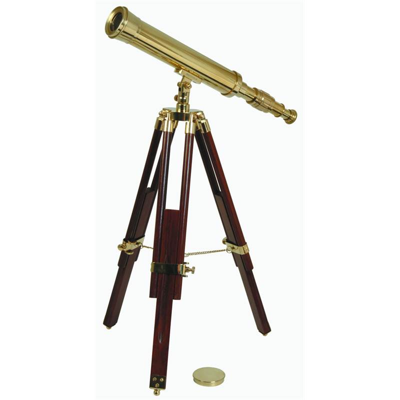 Harbour Master Brass and Wood Telescope-3