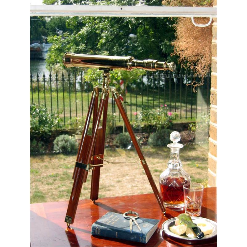 Harbour Master Brass and Wood Telescope-4
