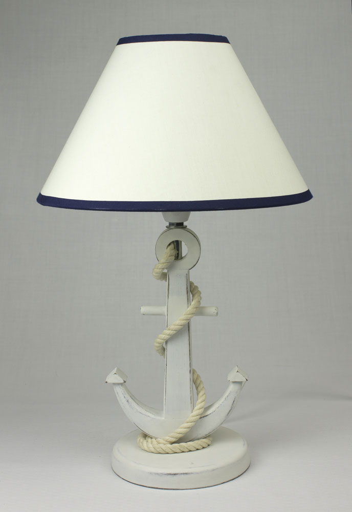 Fouled Anchor Wood Table Lamp