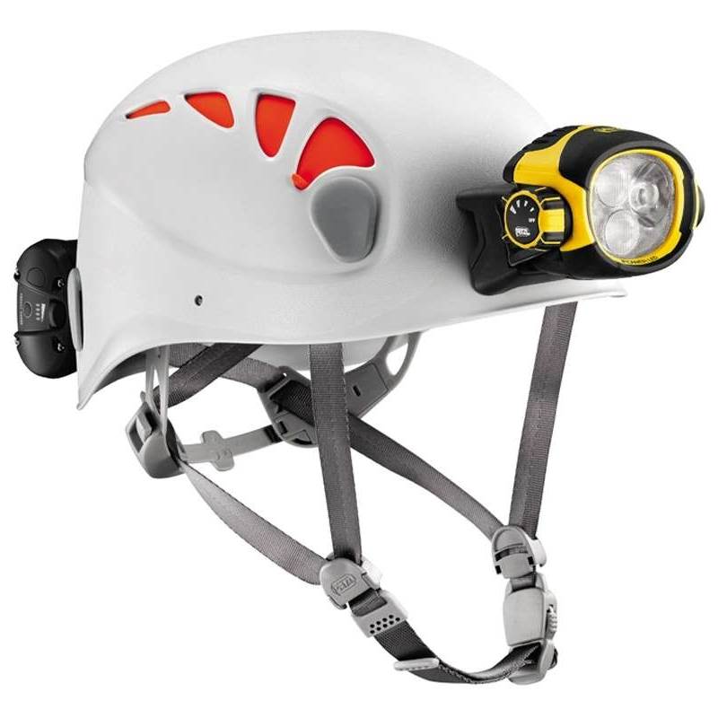 Petzl Trios Elios Helmet equipped with Ultra Wide Head Torch