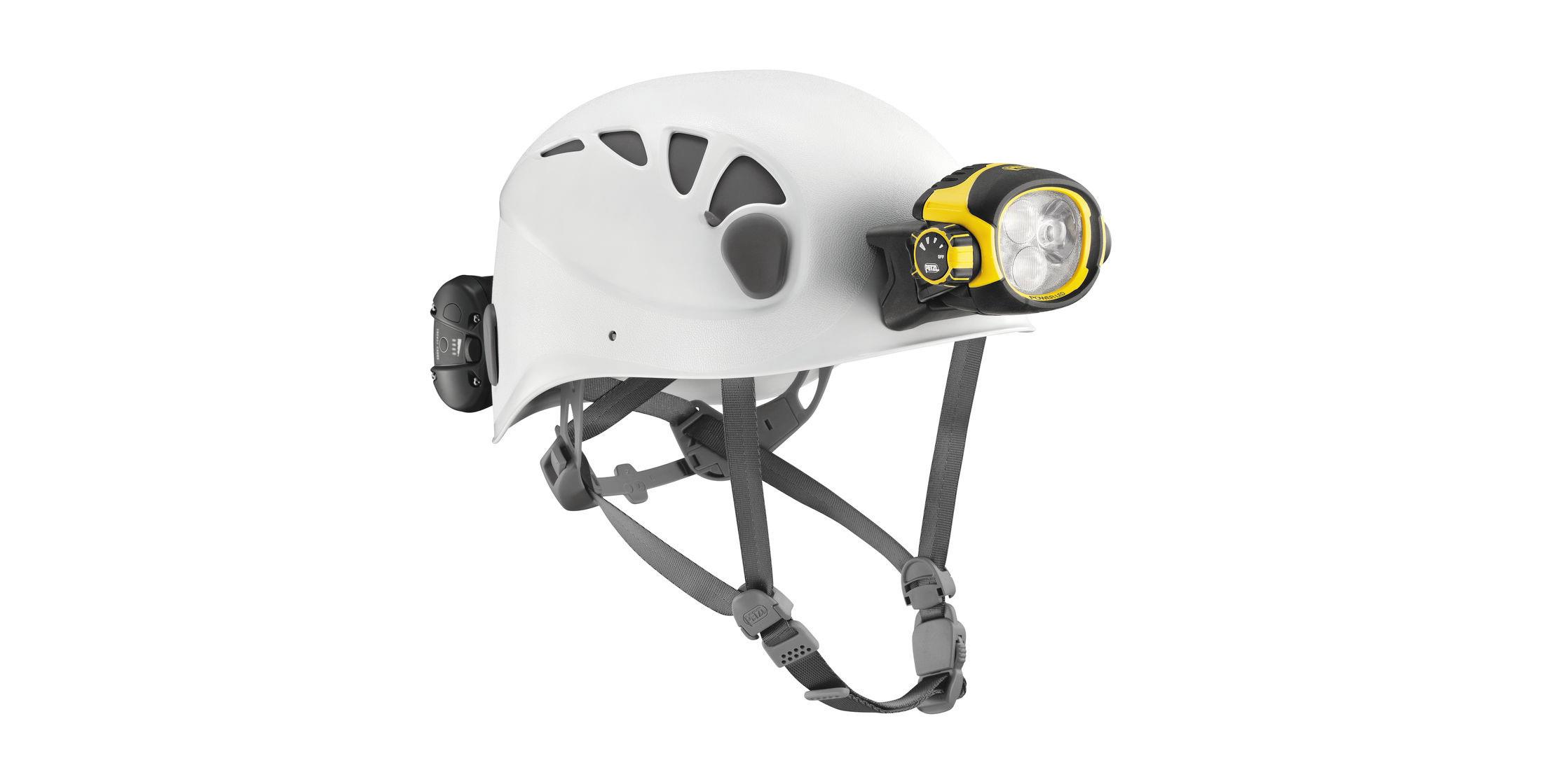 Petzl Trios Elios Helmet equipped with Ultra Wide Head Torch