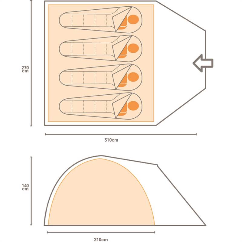Regatta Kivu 4-Person Dome Tent-2