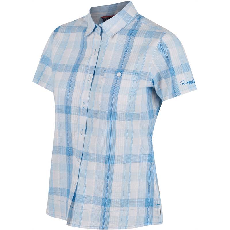 Regatta Womens Jenna II Coolweave Cotton Checked Short Sleeve Shirt-1