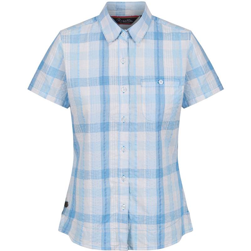 Regatta Womens Jenna II Coolweave Cotton Checked Short Sleeve Shirt-3