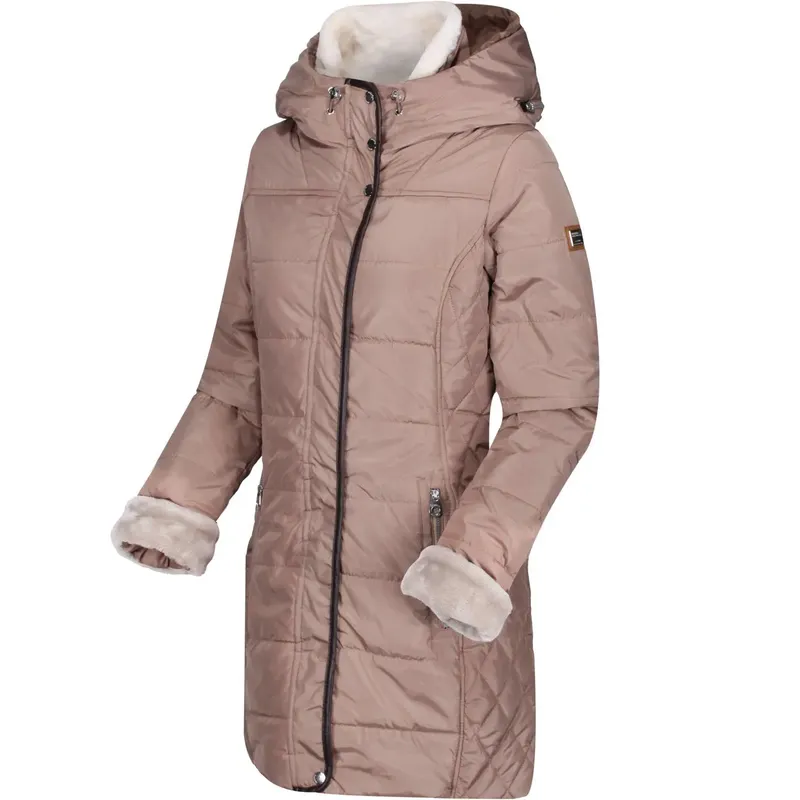 Regatta Womens Patchouli Quilted Long Hooded Jacket-2