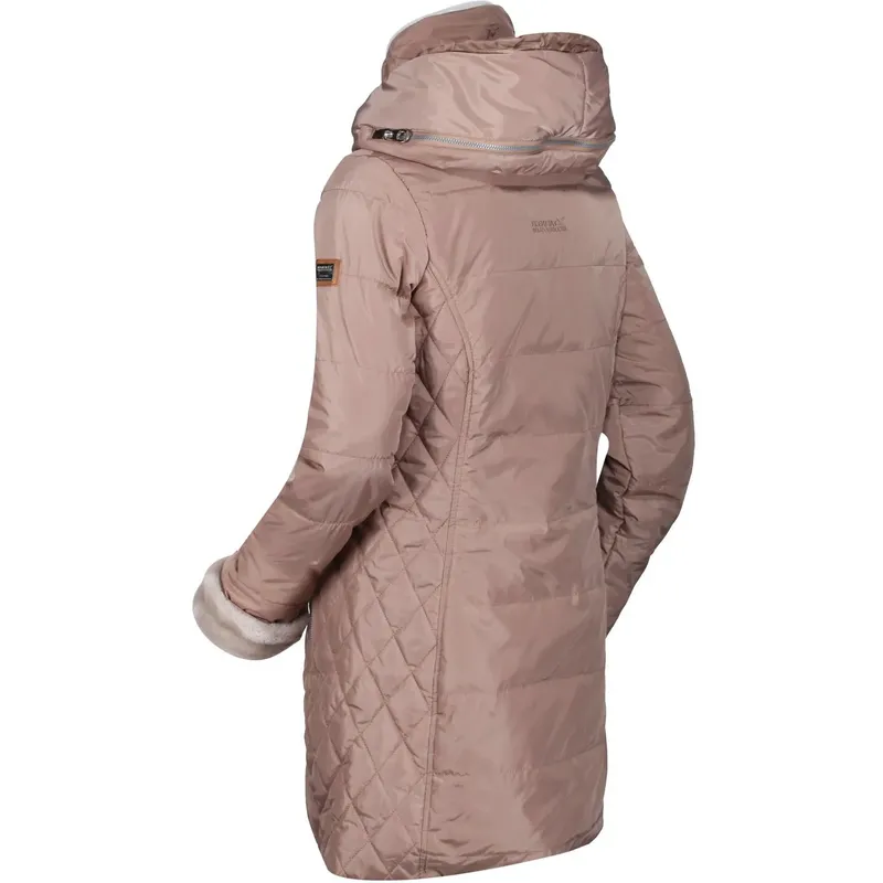 Regatta Womens Patchouli Quilted Long Hooded Jacket-3