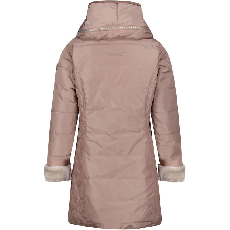 Regatta Womens Patchouli Quilted Long Hooded Jacket-4