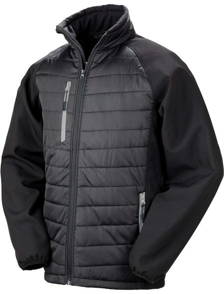 Result Unisex Black Padded Compass Softshell Jacket R237X