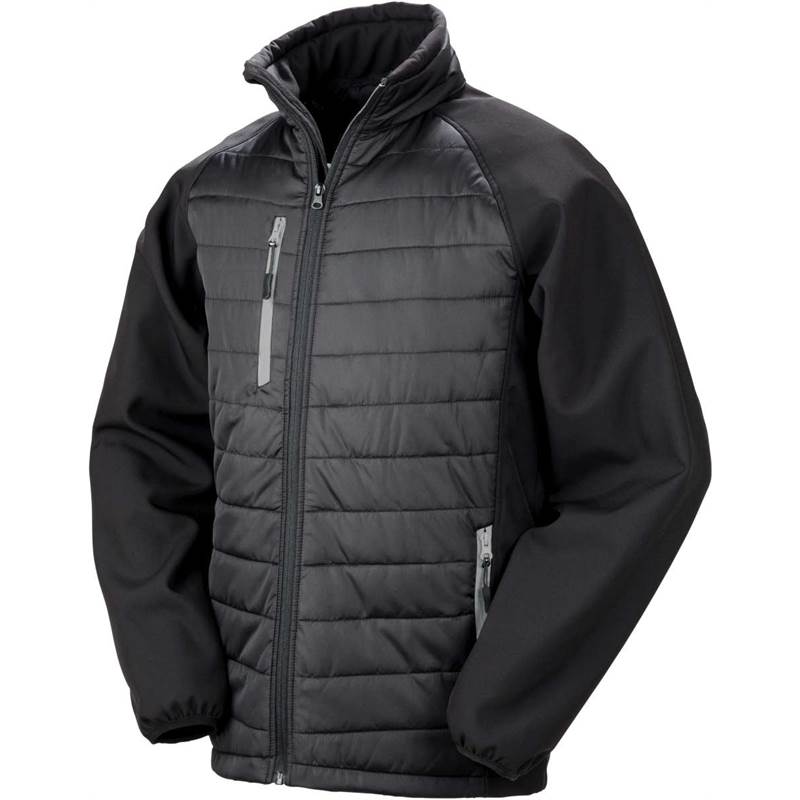 Result Black Padded Compass Softshell Jacket R237X-1
