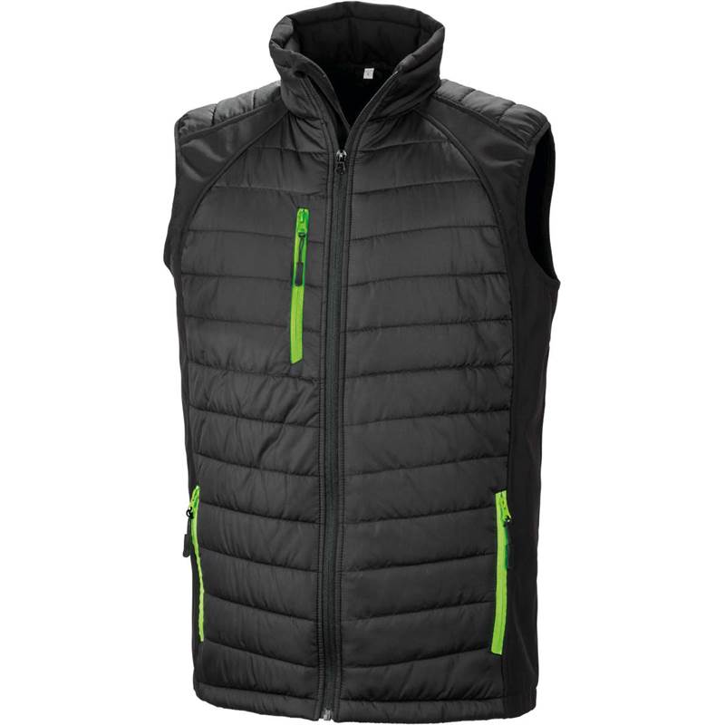 Result Black Compass Padded Softshell Gilet R238X-1