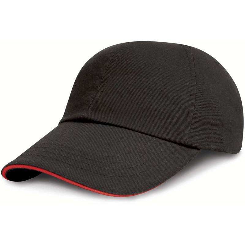 Result Junior Low Profile Heavy Brushed Cotton Sandwich Cap RC024PJ-1