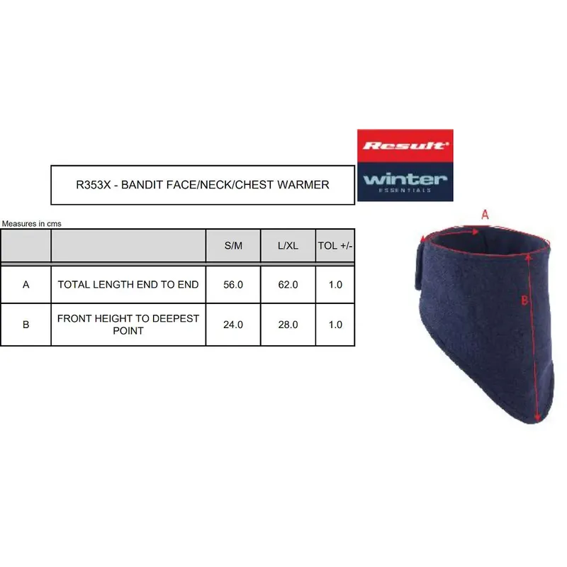 Result Unisex Bandit Face/Neck/Chest Warmer R353X-4