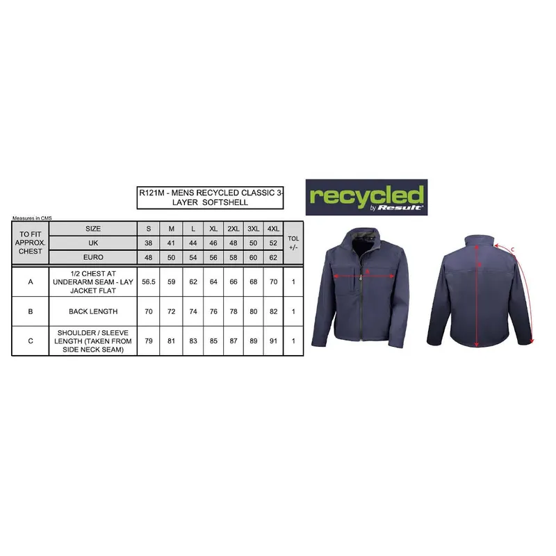Result Mens Classic Softshell Jacket R121M-3