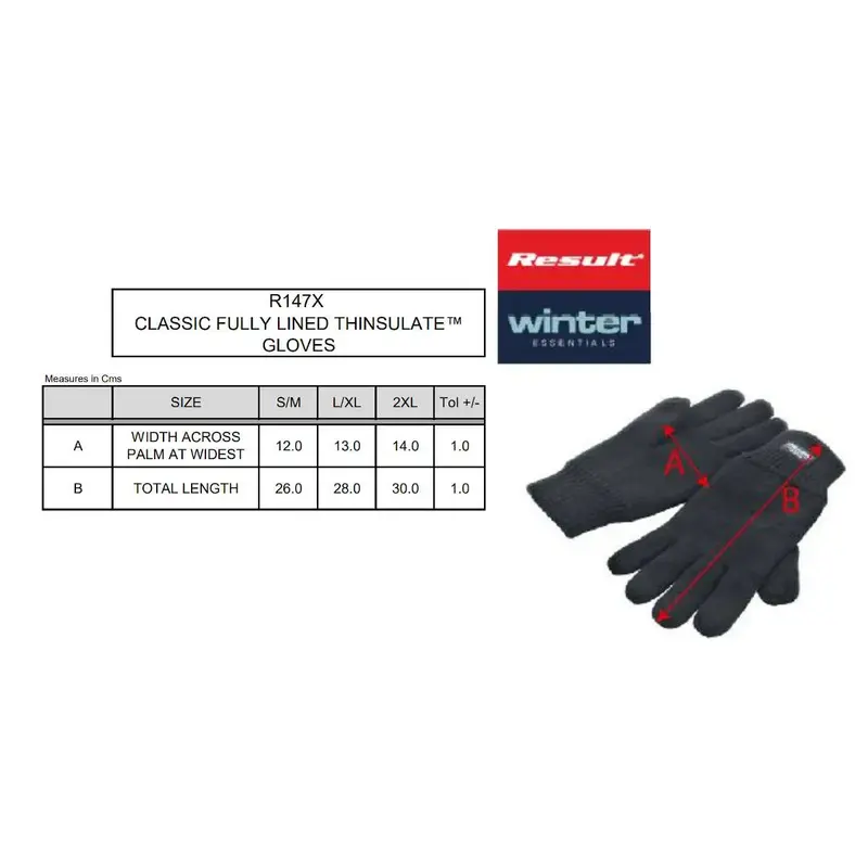 Result Classic Fully Lined Unisex Thinsulate Gloves R147X-3
