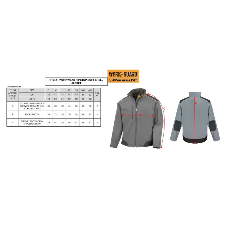 Result Ripstop Soft Shell Unisex Workwear Jacket R124X-2
