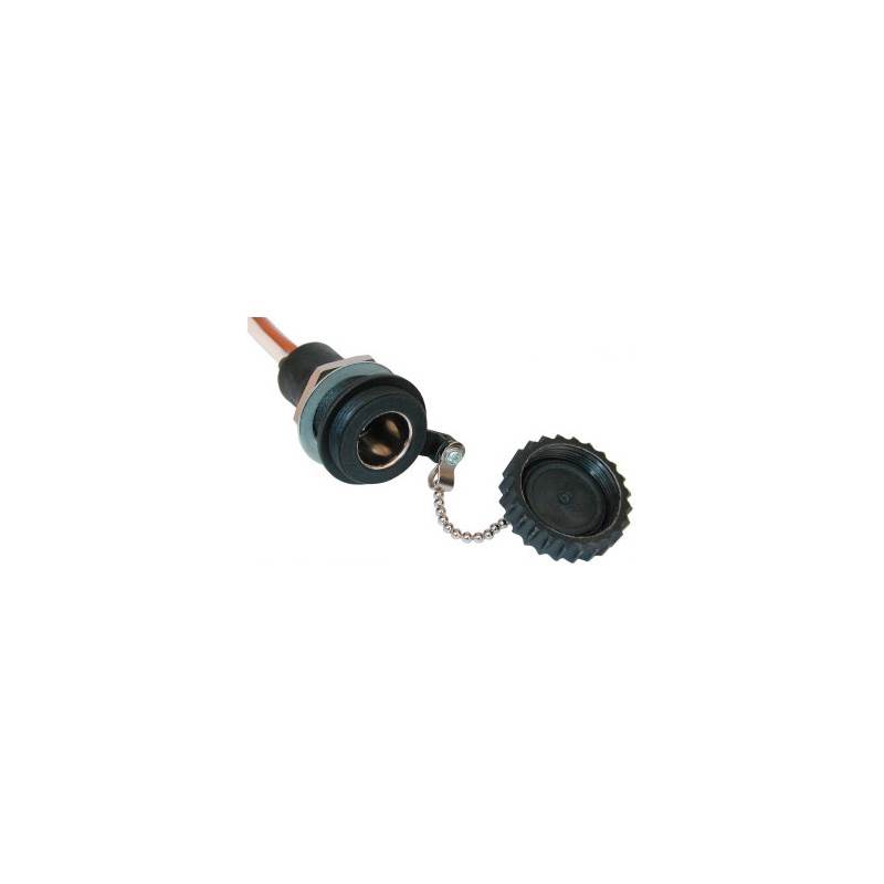 12V Waterproof 16A Panel Mounted Din Socket + Cap-1