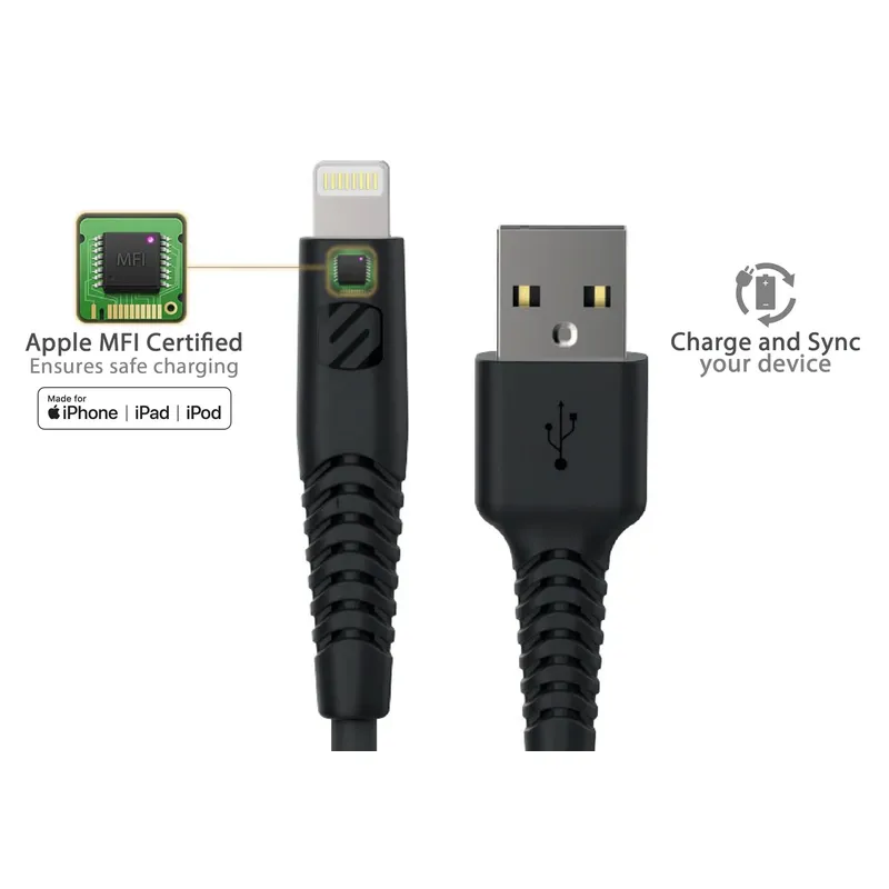 Scosche StrikeLine HD 4ft Heavy Duty Lightning USB Cable-4