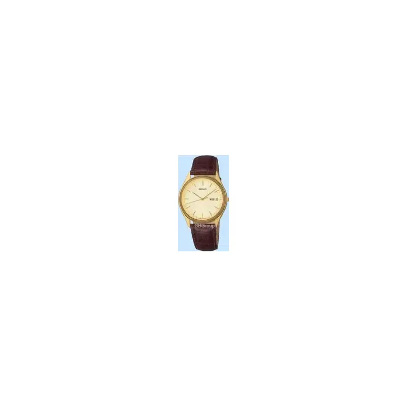 Seiko Men's Leather Strap Watch Sgg470-2