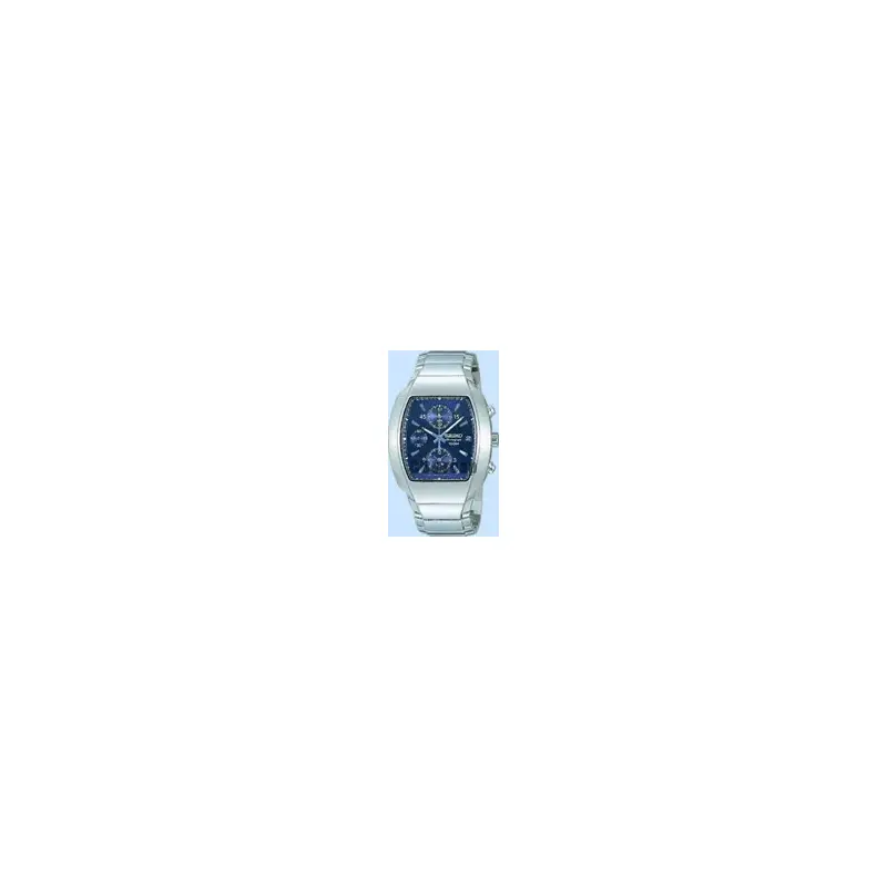 Seiko Blue Face Stainless Steel Chronograph Watch Sna329-2