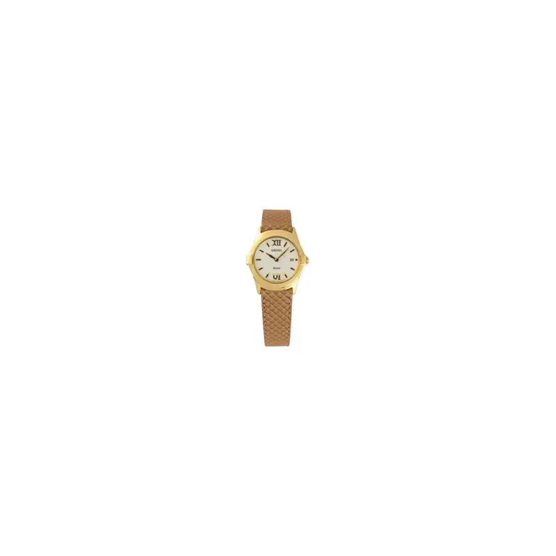 Seiko Ecru Scalloped Leather Ladies Watch SXB392P1-2