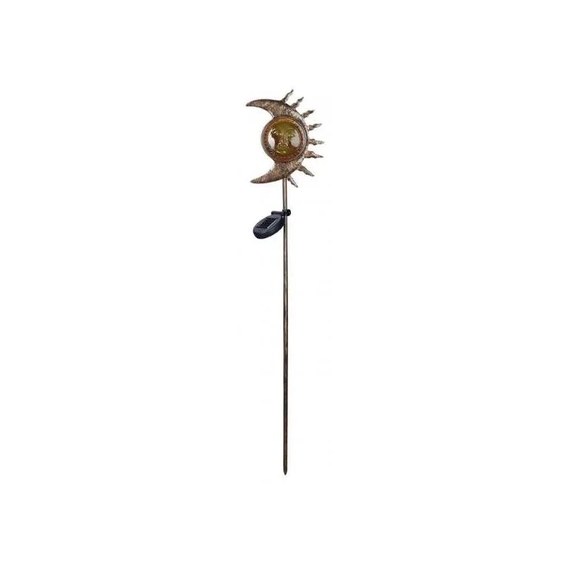 Solar Powered Smiling Moon Stake Light-4