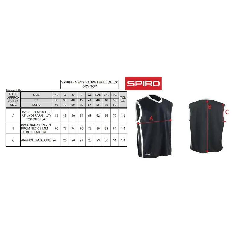 Spiro Mens Basketball Quick Dry Top S278M-4