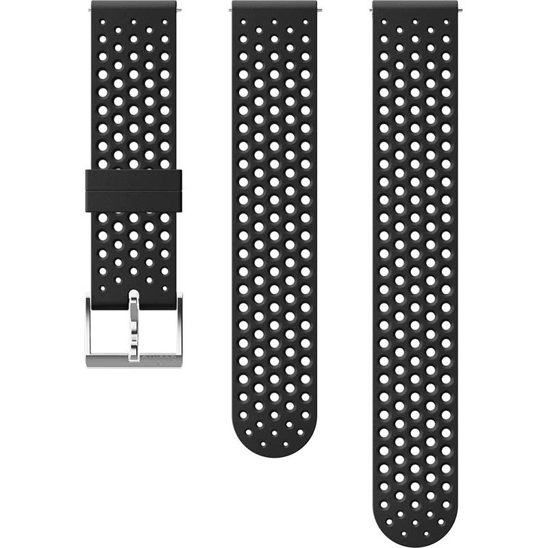Suunto 20mm Athletic 1 Silicone Black/Steel Strap S-M-1