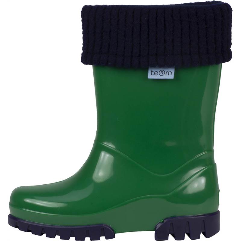 Term Footwear Shiny Wellies with Socks-1