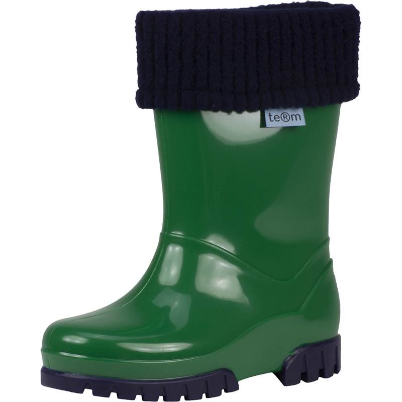 Term Footwear Shiny Wellies with Socks-2