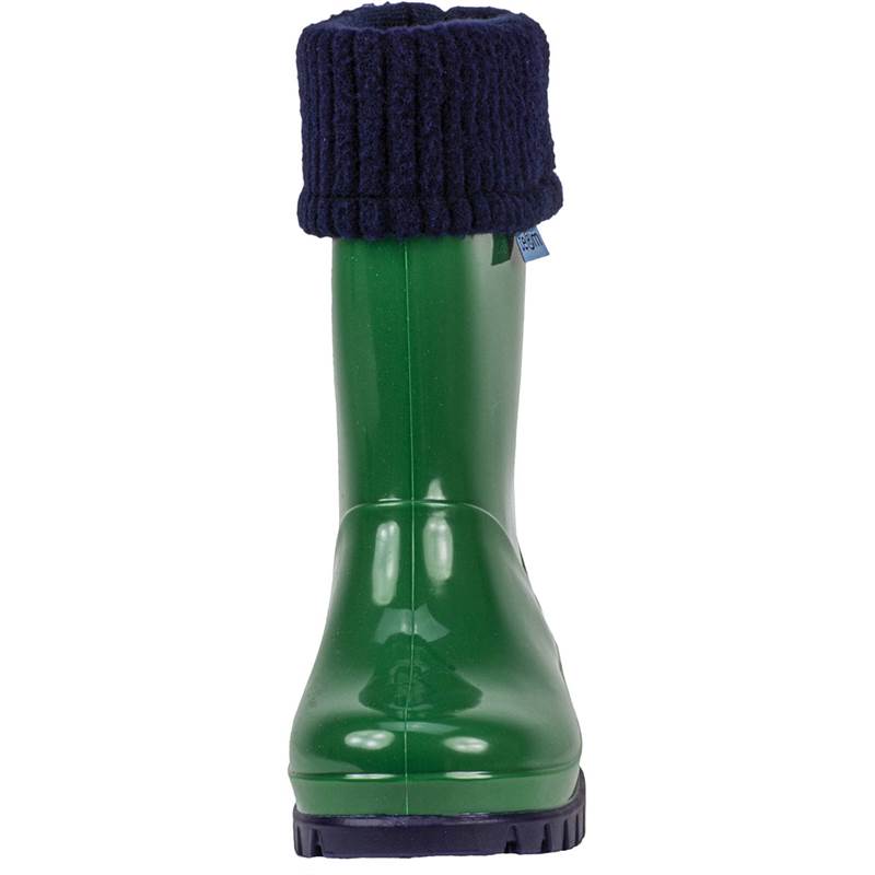 Term Footwear Shiny Wellies with Socks-3