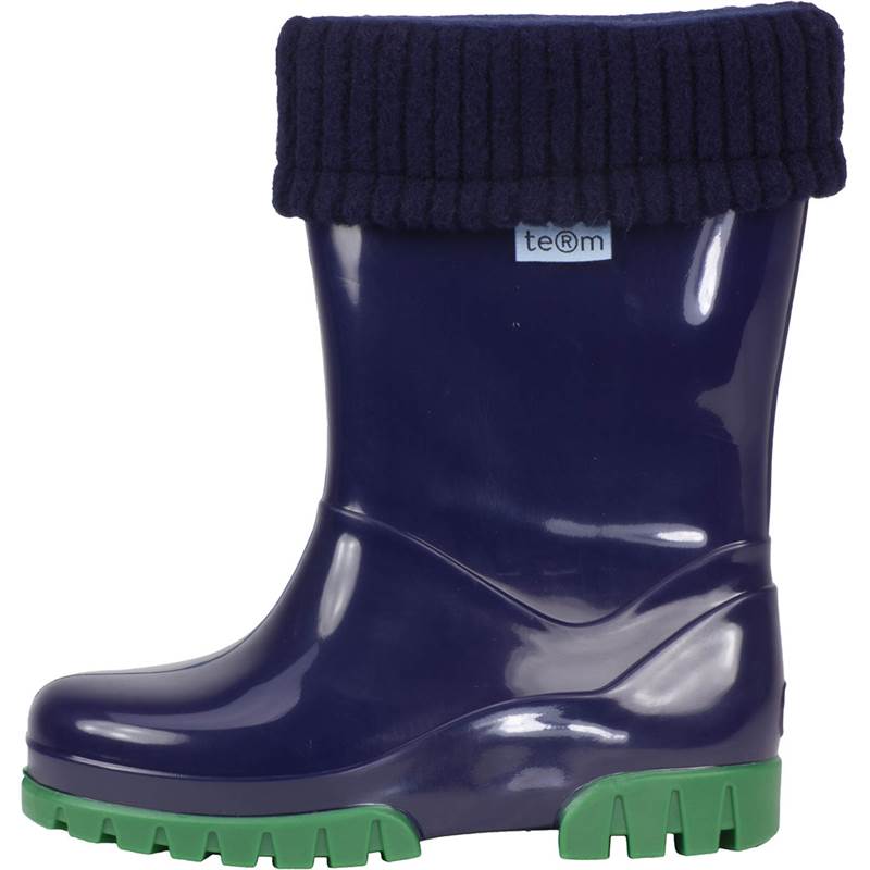 Term Footwear Shiny Wellies with Socks-5