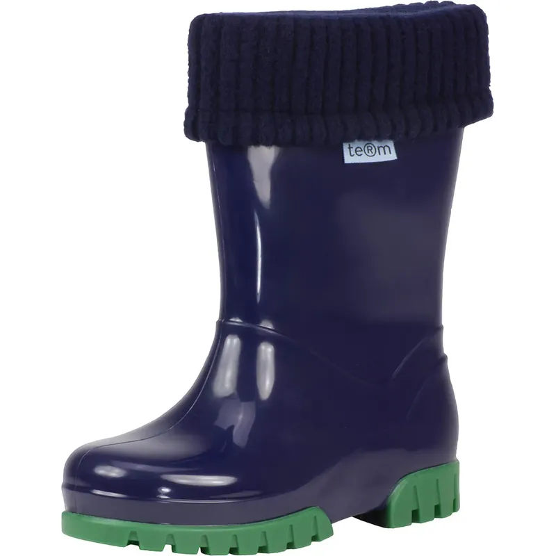 Term Footwear Shiny Wellies with Socks-2
