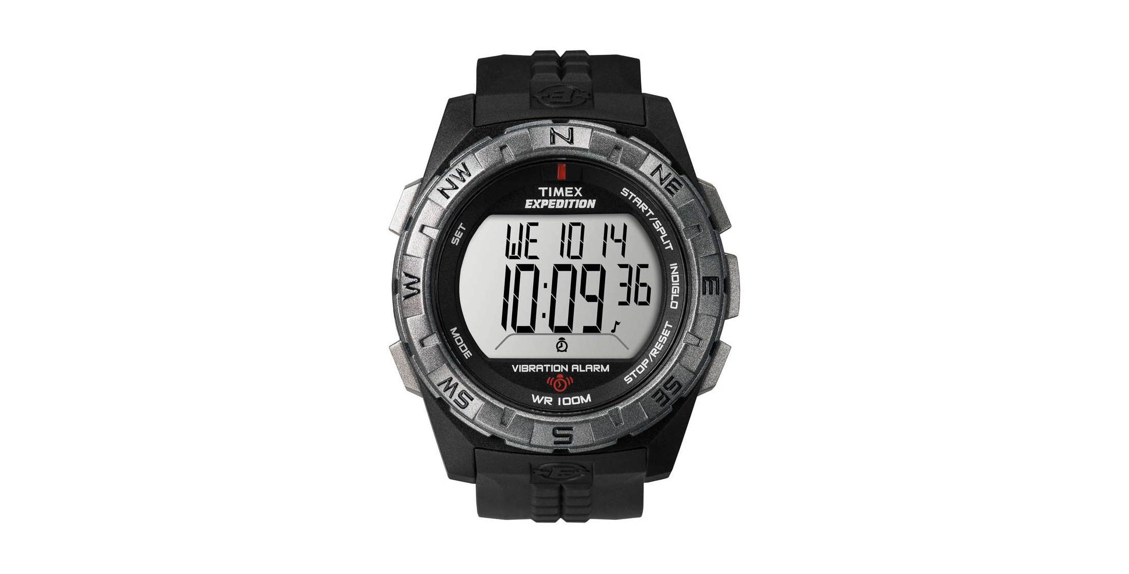 Timex Mens Expedition Vibration Alarm Watch with Black Resin Strap