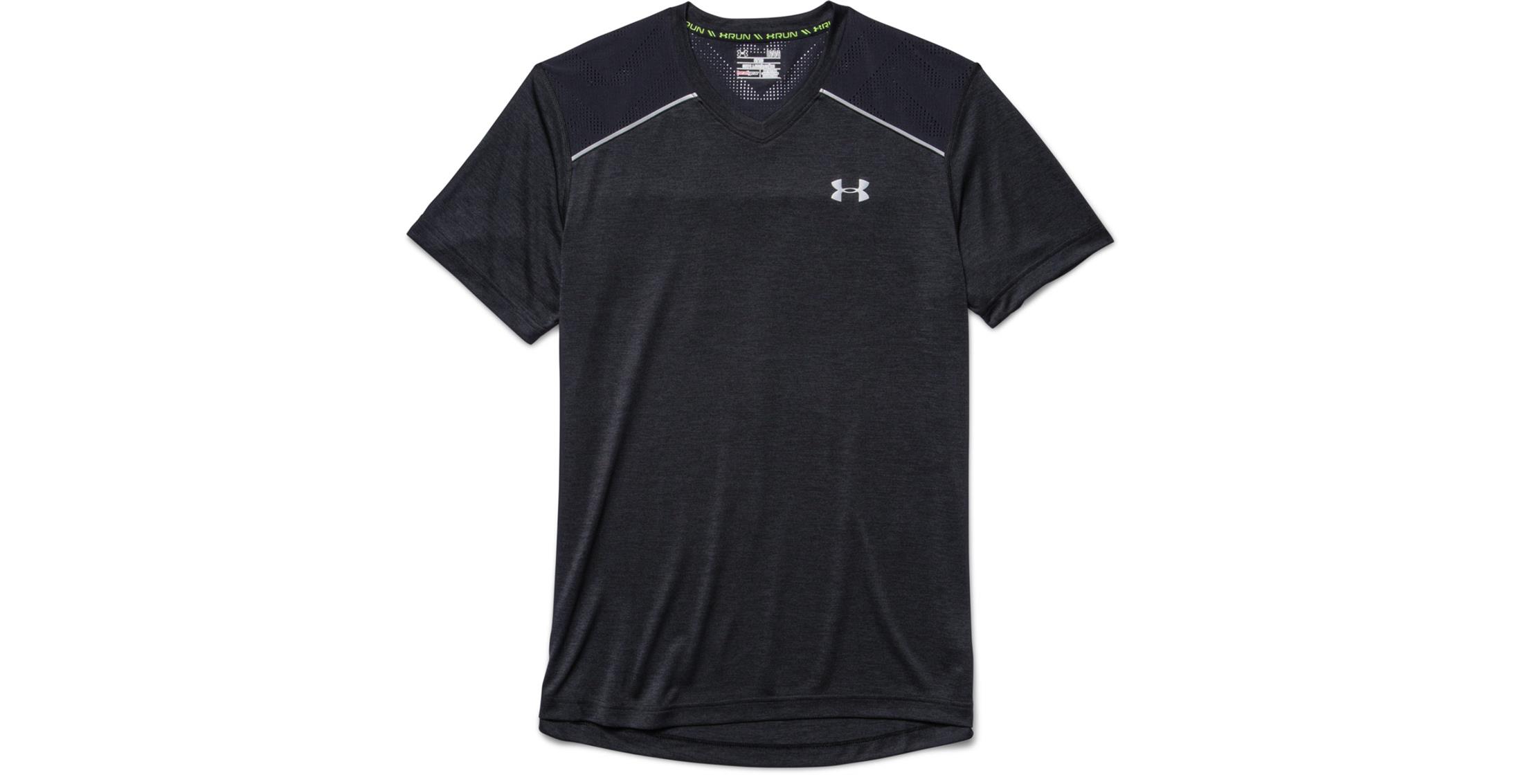 Under Armour Mens HeatGear ArmourVent Run VNeck Short Sleeve TShirt